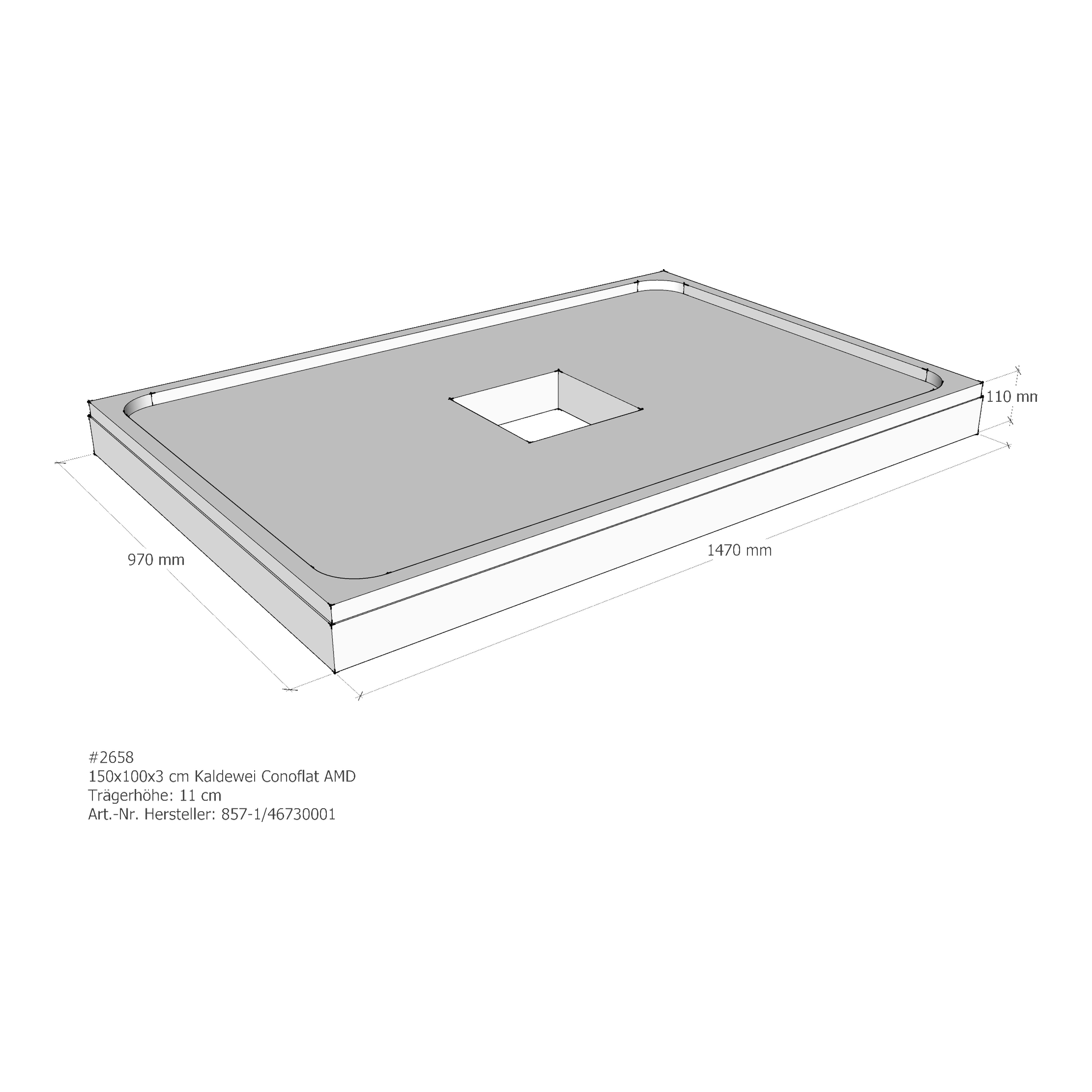 Duschwannenträger für Kaldewei Conoflat 150 × 100 × 2,3 cm