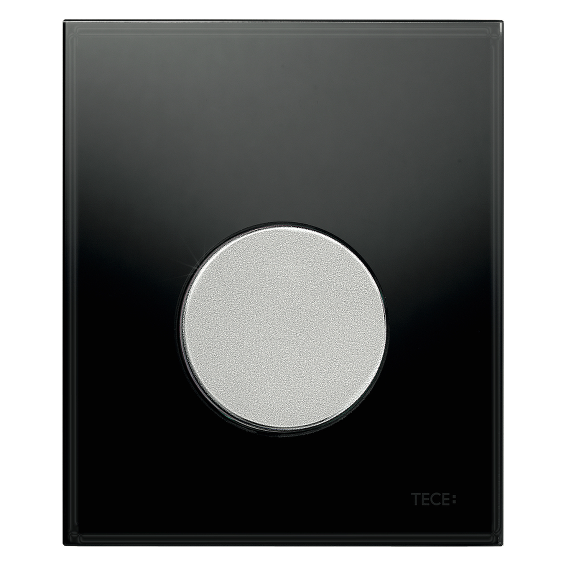 TECEloop Urinal-Betätigungsplatte mit Kartusche Glas schwarz Taste Chrom matt