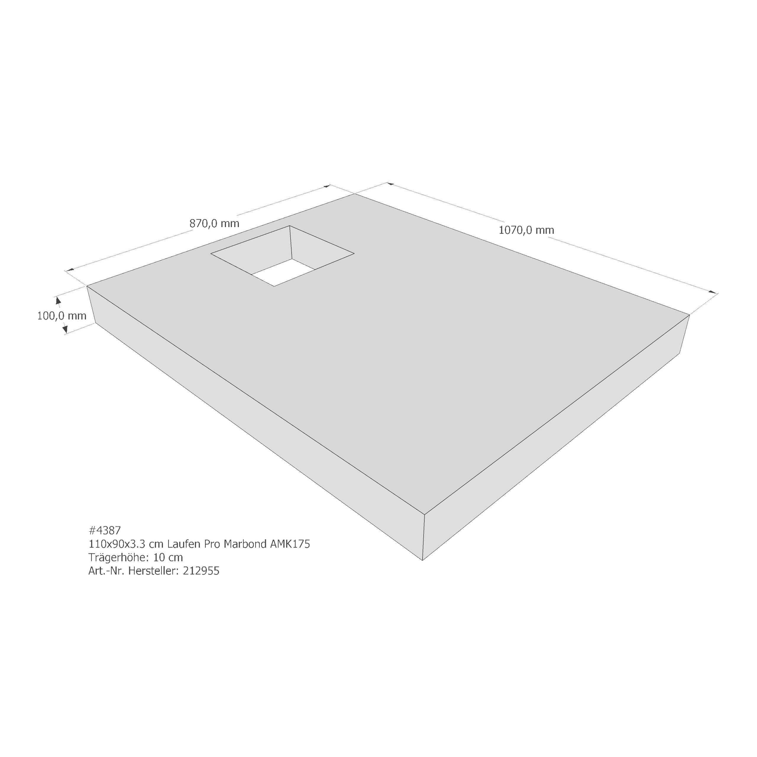 Duschwannenträger für Laufen Pro 110 × 90 × 3,3 cm
