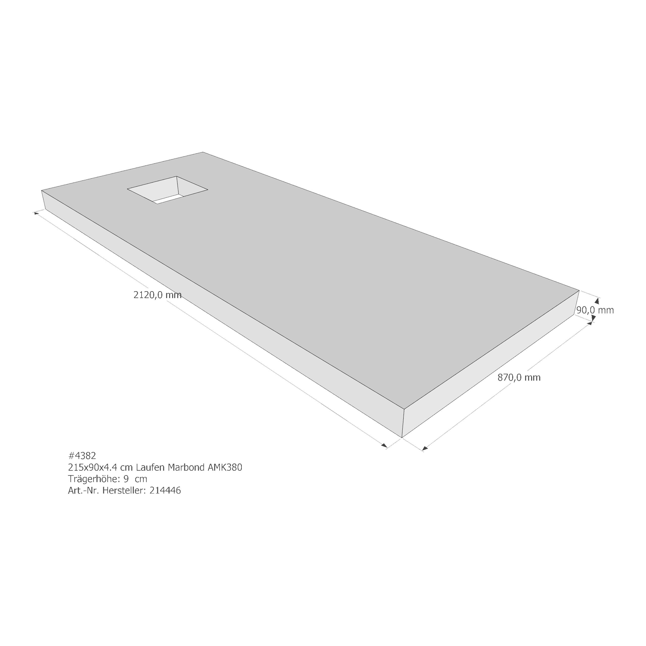 Duschwannenträger für Laufen Solutions 215 × 90 × 4,4 cm